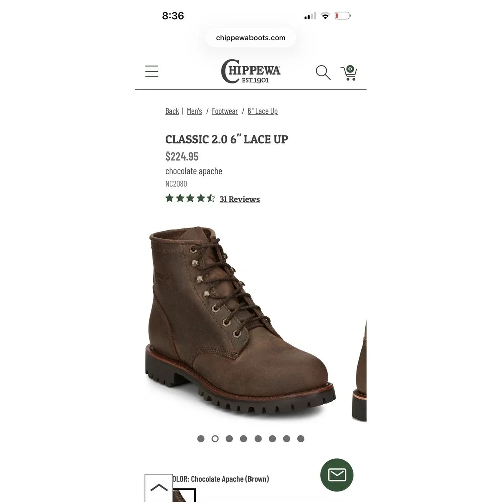 Chippewa Classic 2.0 Mens 6